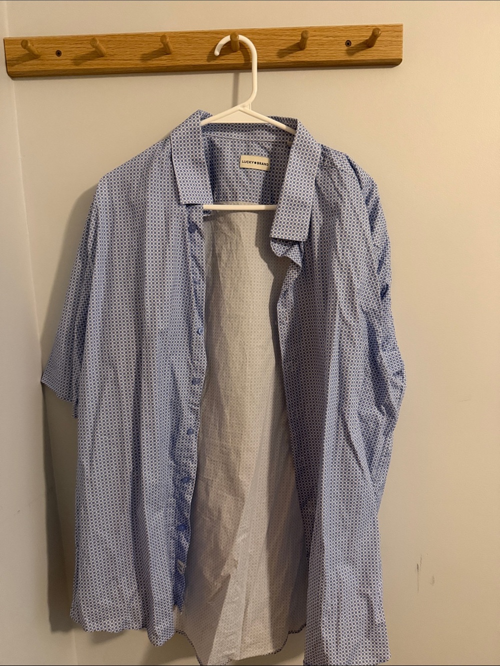 Lucky Brand Blue Micro-Print Button-Up Shirt